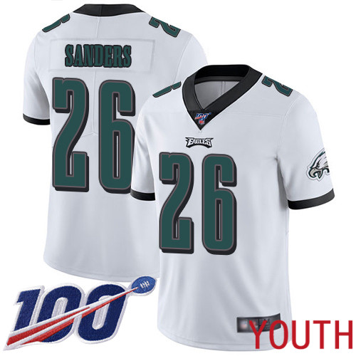 Youth Philadelphia Eagles #26 Miles Sanders White Vapor Untouchable NFL Jersey Limited Player Season->women nfl jersey->Women Jersey